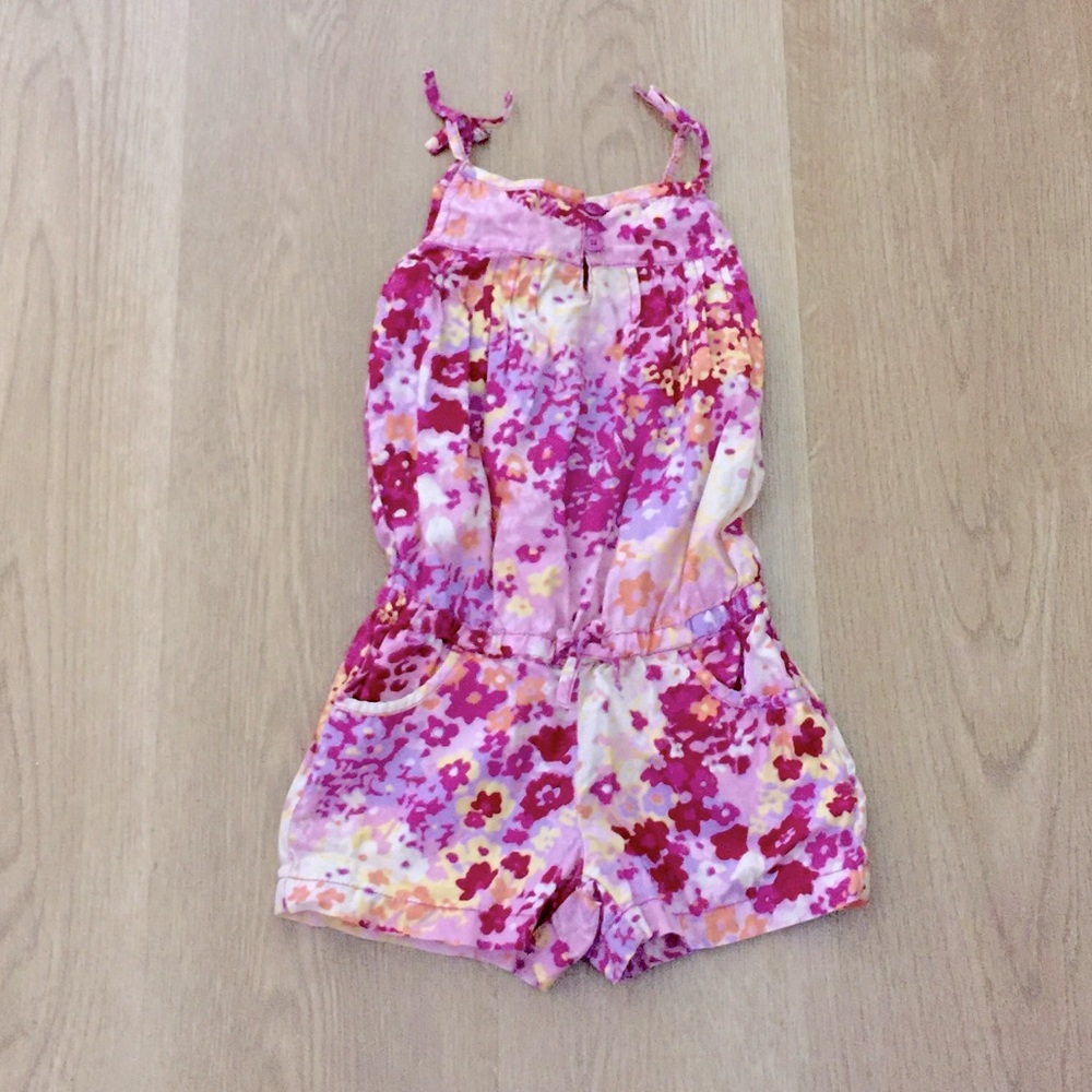 GUC Gap pink purple & yellow Romper, Size 3T